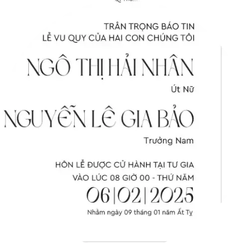 LỄ THÀNH HÔN